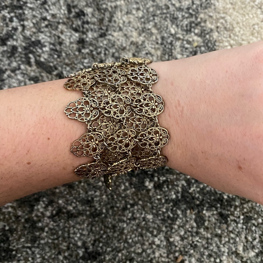 Brass-Style Vintage Waterfall Dangle Bracelet